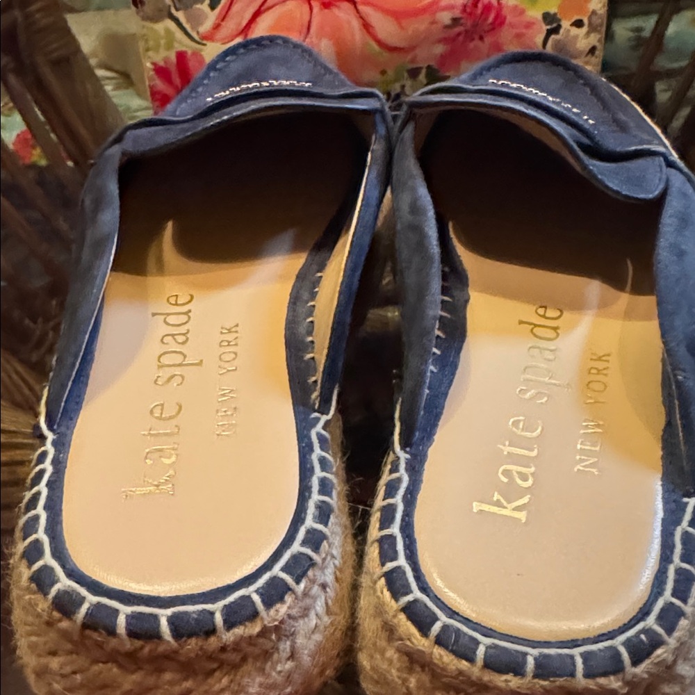 Kate Spade Navy Loafers with Espadrille Sole - Picture 3 of 5